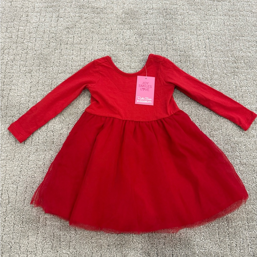 Ruffle Butts Tulle Red Dress